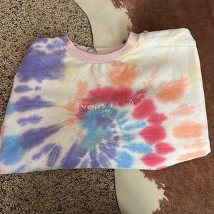 Ivory Ella Cropped Tie Dye Long Sleeve